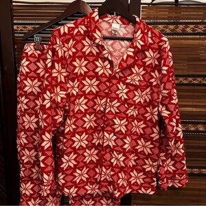 Hanna Andersson Red and White Snowflake Pajama Set